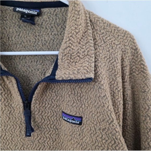 Patagonia Sherpa Quarter Zip Fleece Pullover men's XL Tan outdoor spring ready - Picture 4 of 8